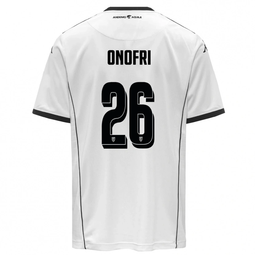 Danxen Criança Camisola Matteo Onofri #26 Branco Preto Principal 2025/26 Camisa