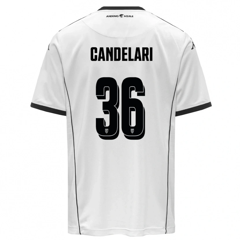 Danxen Criança Camisola Pietro Candelari #36 Branco Preto Principal 2025/26 Camisa