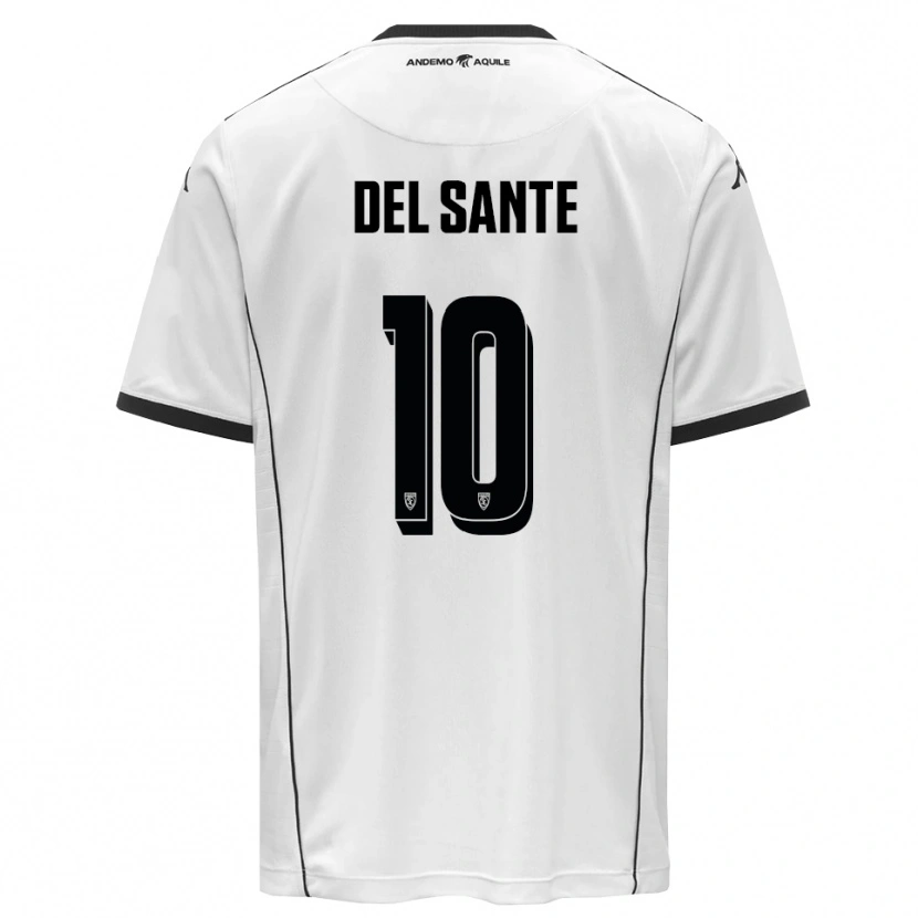 Danxen Criança Camisola Davide Del Sante #10 Branco Preto Principal 2025/26 Camisa