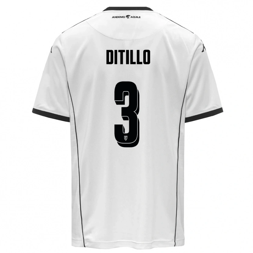 Danxen Criança Camisola Luigi Ditillo #3 Branco Preto Principal 2025/26 Camisa