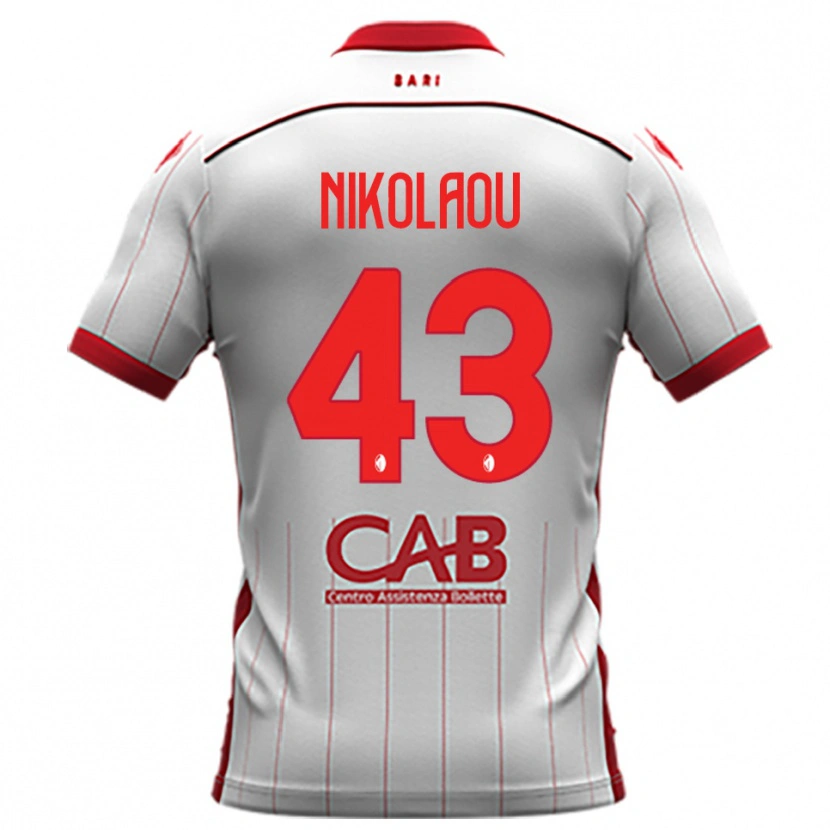 Danxen Criança Camisola Dimitrios Nikolaou #43 Branco Vermelho Principal 2025/26 Camisa