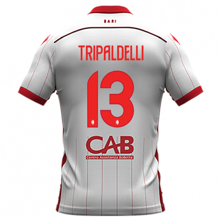 Danxen Criança Camisola Alessandro Tripaldelli #13 Branco Vermelho Principal 2025/26 Camisa