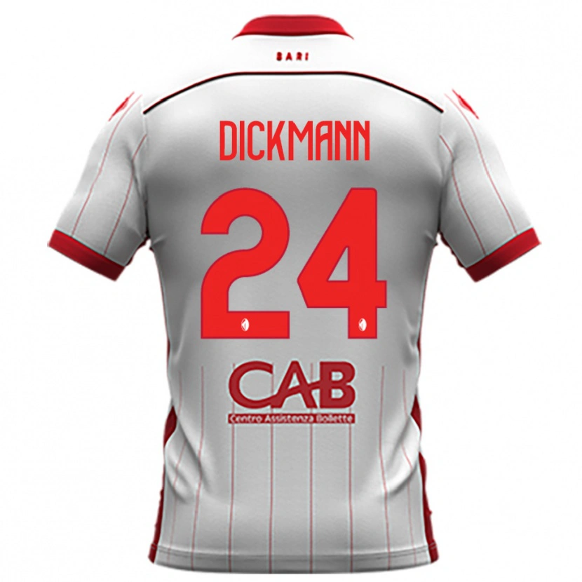Danxen Criança Camisola Lorenzo Dickmann #24 Branco Vermelho Principal 2025/26 Camisa