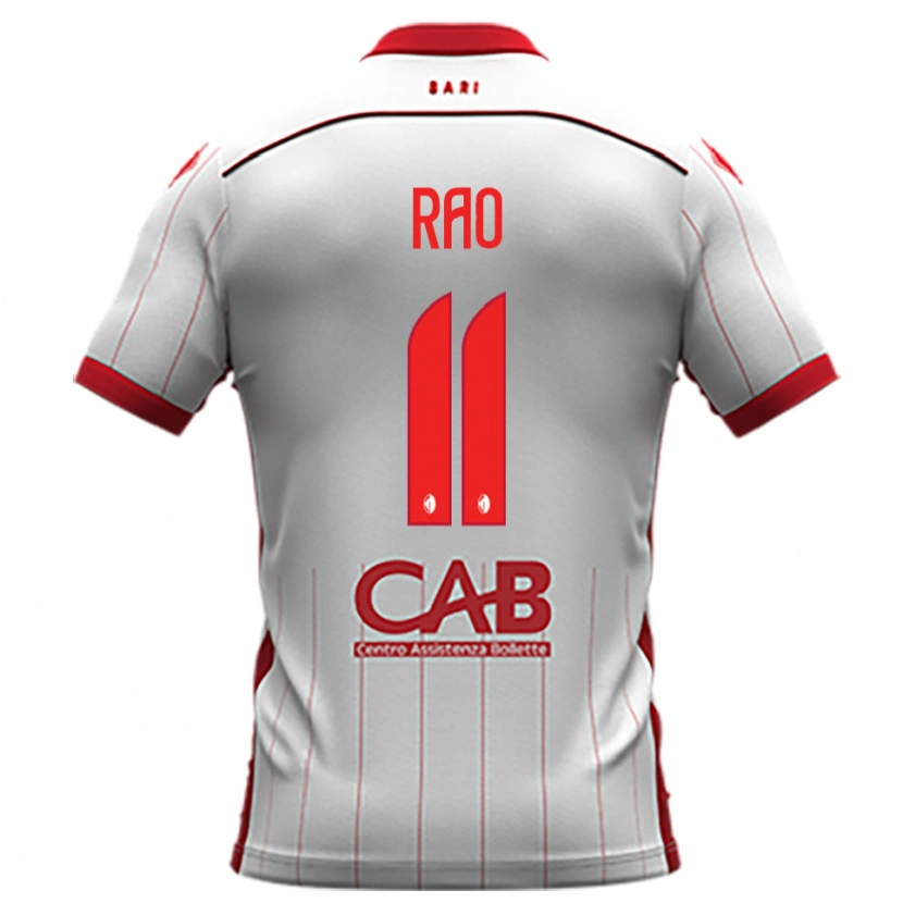 Danxen Criança Camisola Emanuele Rao #11 Branco Vermelho Principal 2025/26 Camisa