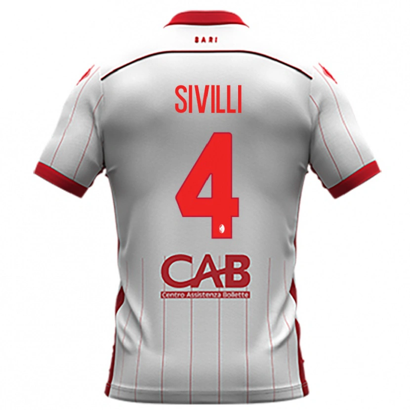Danxen Criança Camisola Federico Sivilli #4 Branco Vermelho Principal 2025/26 Camisa
