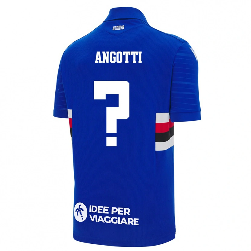 Danxen Criança Camisola Mattia Angotti #0 Azul Branco Principal 2025/26 Camisa