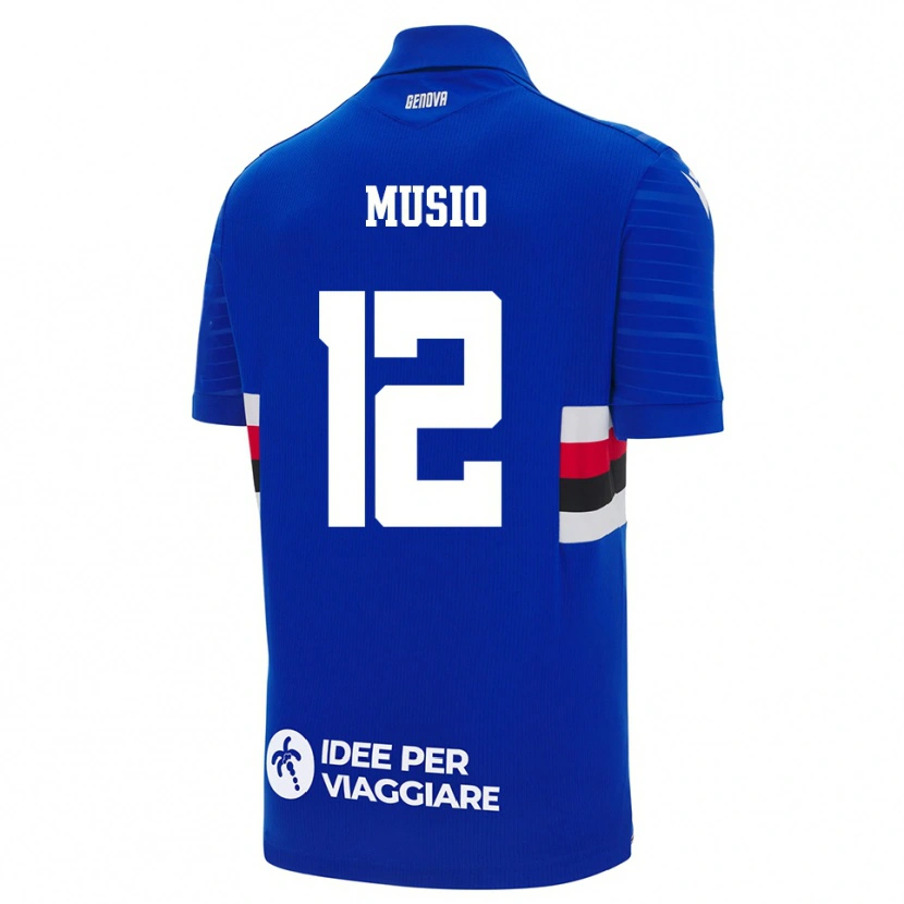 Danxen Criança Camisola Luca Musio #12 Azul Branco Principal 2025/26 Camisa