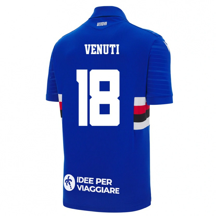 Danxen Criança Camisola Lorenzo Venuti #18 Azul Branco Principal 2025/26 Camisa