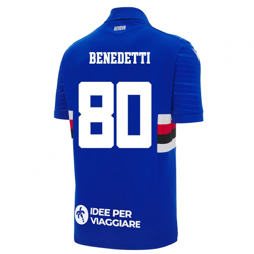Danxen Criança Camisola Leonardo Benedetti #80 Azul Branco Principal 2025/26 Camisa