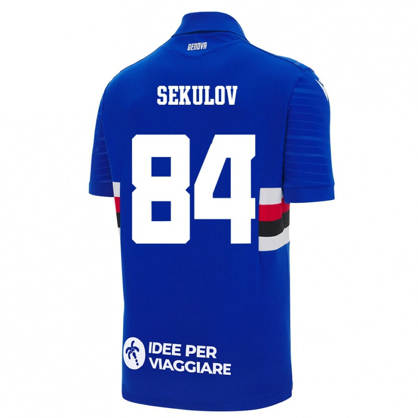 Danxen Criança Camisola Nikola Sekulov #84 Azul Branco Principal 2025/26 Camisa