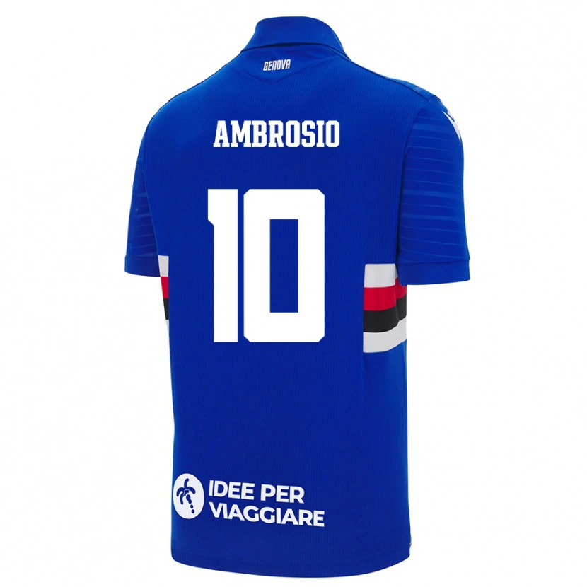 Danxen Criança Camisola Alfonso Ambrosio #10 Azul Branco Principal 2025/26 Camisa