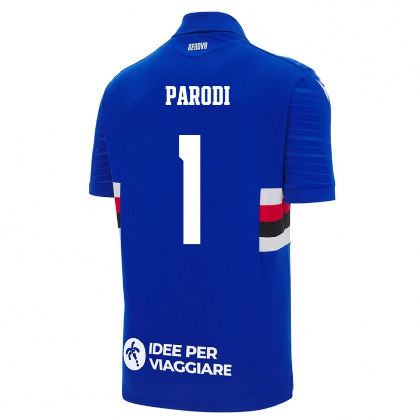 Danxen Criança Camisola Alessio Parodi #1 Azul Branco Principal 2025/26 Camisa