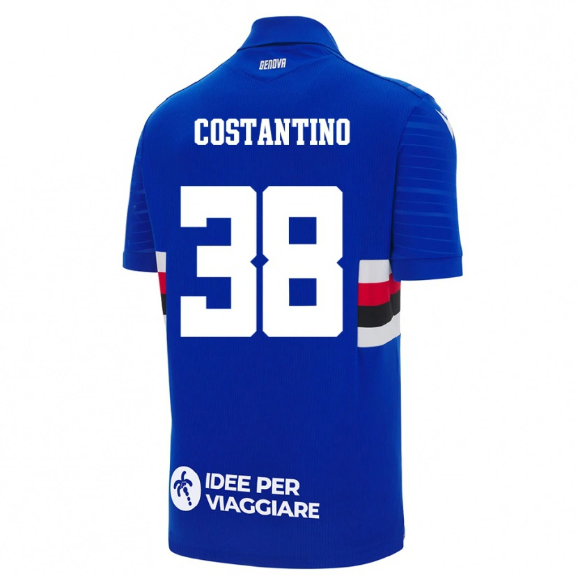 Danxen Criança Camisola Lorenzo Costantino #38 Azul Branco Principal 2025/26 Camisa