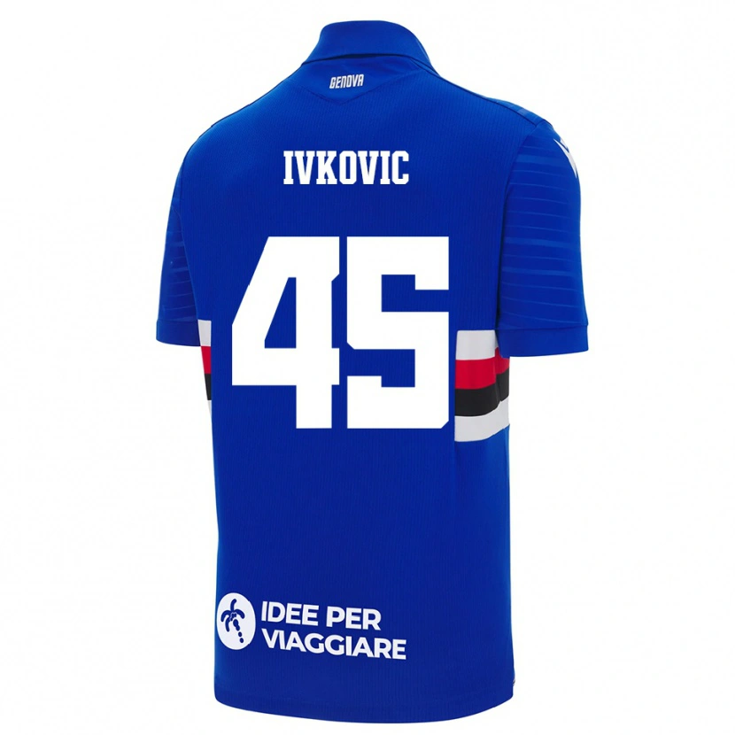 Danxen Criança Camisola Mate Ivkovic #45 Azul Branco Principal 2025/26 Camisa