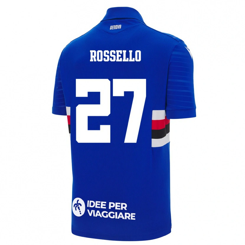Danxen Criança Camisola Simone Rossello #27 Azul Branco Principal 2025/26 Camisa