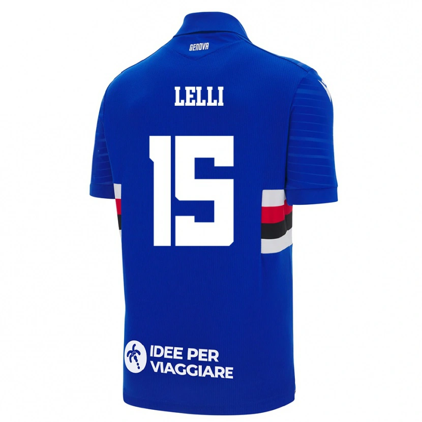 Danxen Criança Camisola Gabriele Lelli #15 Azul Branco Principal 2025/26 Camisa