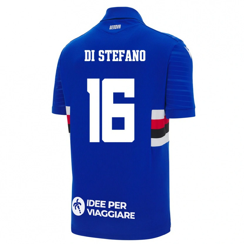 Danxen Criança Camisola Lorenzo Di Stefano #16 Azul Branco Principal 2025/26 Camisa