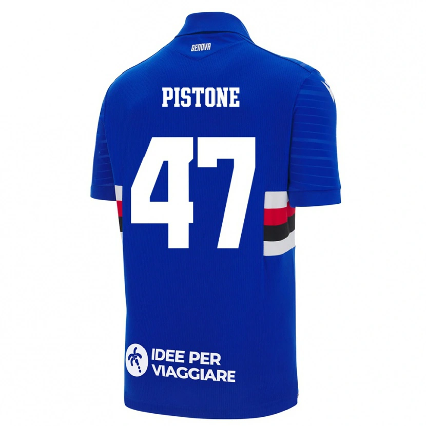 Danxen Criança Camisola Giovanni Pistone #47 Azul Branco Principal 2025/26 Camisa