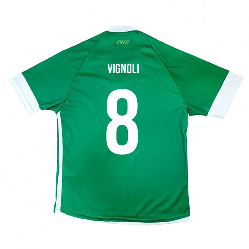 Danxen Criança Camisola Matteo Vignoli #8 Verde Branco Principal 2025/26 Camisa