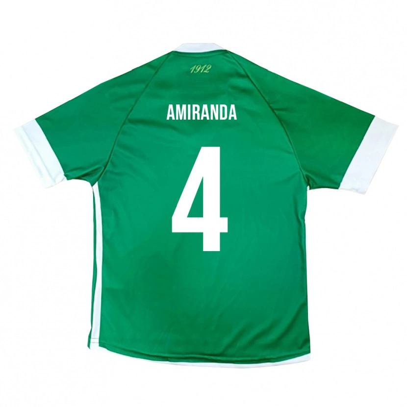 Danxen Criança Camisola Francesco Amiranda #4 Verde Branco Principal 2025/26 Camisa