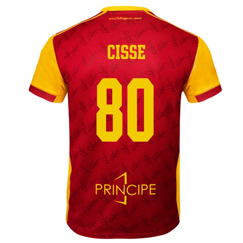 Danxen Criança Camisola Alphadjo Cissè #80 Amarelo Vermelho Principal 2025/26 Camisa