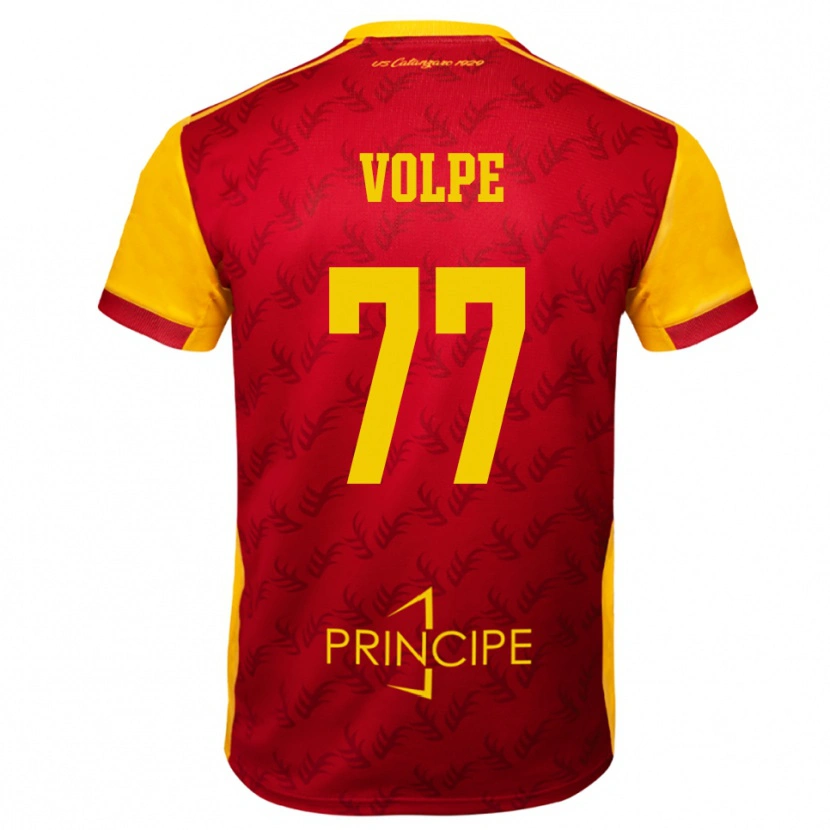 Danxen Criança Camisola Giovanni Volpe #77 Amarelo Vermelho Principal 2025/26 Camisa