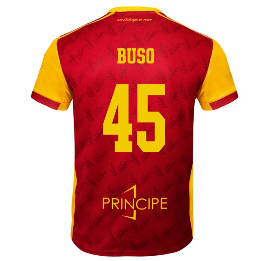 Danxen Criança Camisola Nicolò Buso #45 Amarelo Vermelho Principal 2025/26 Camisa