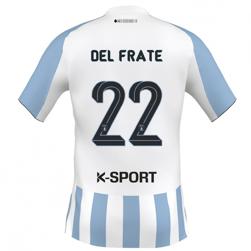 Danxen Criança Camisola Federico Del Frate #22 Branco Azul Celeste Principal 2025/26 Camisa