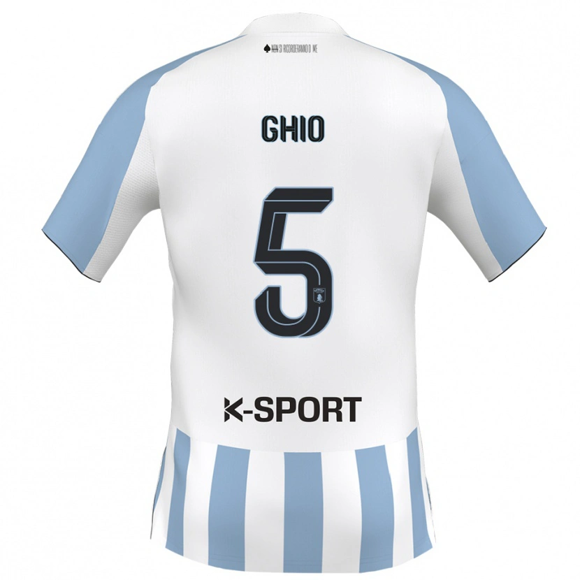 Danxen Criança Camisola Umberto Ghio #5 Branco Azul Celeste Principal 2025/26 Camisa