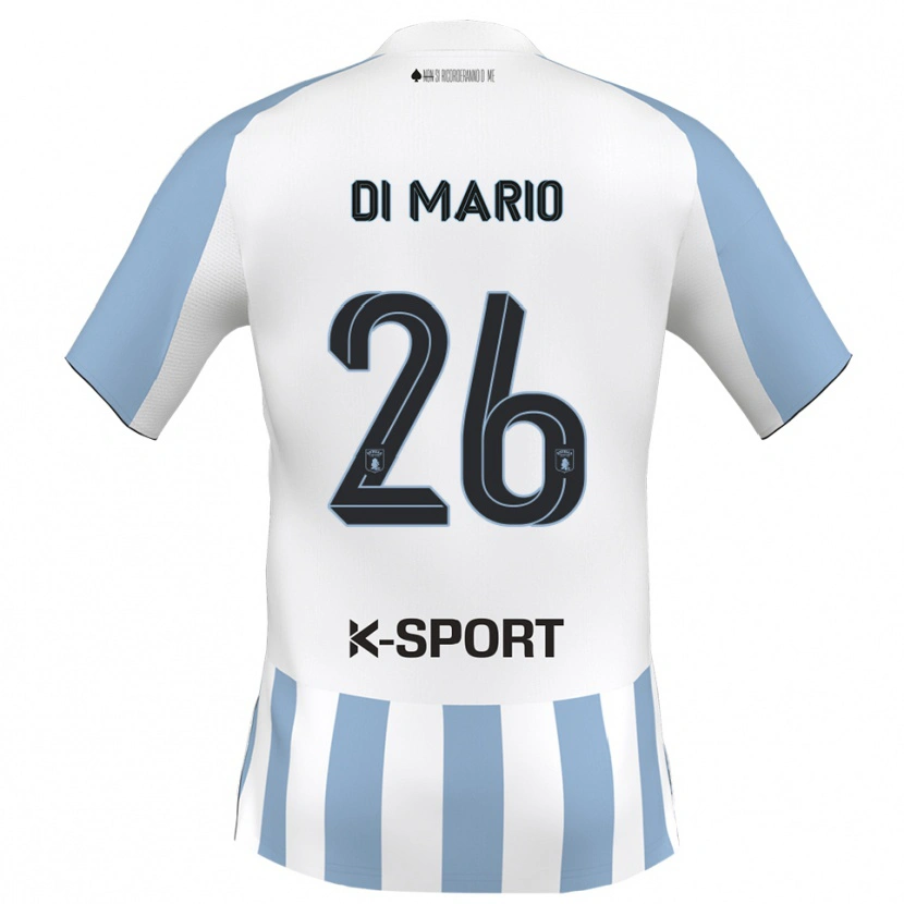 Danxen Criança Camisola Stefano Di Mario #26 Branco Azul Celeste Principal 2025/26 Camisa