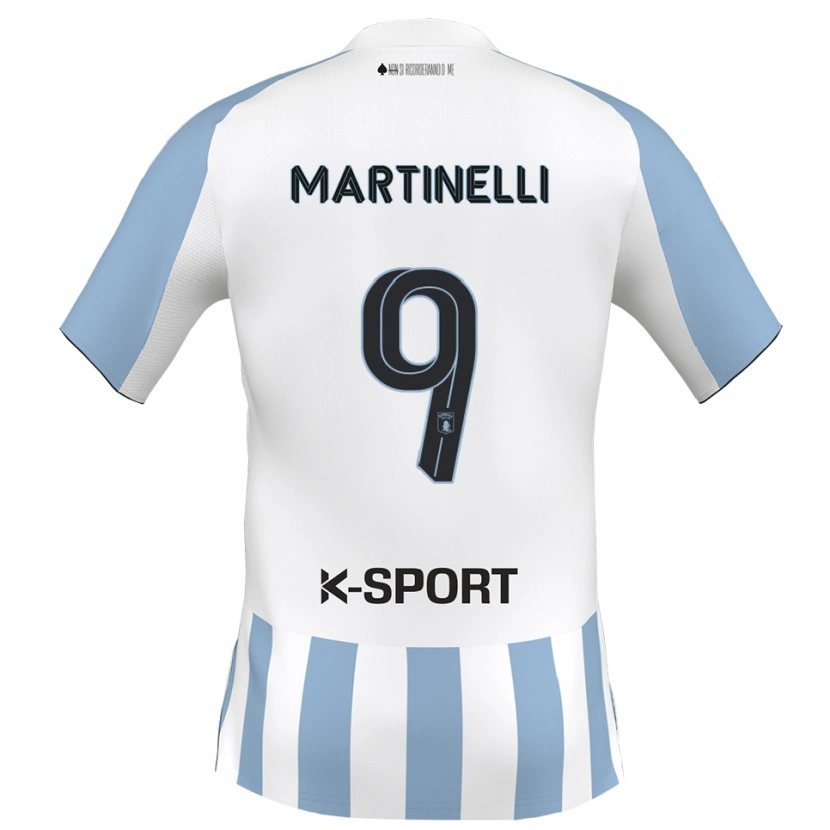 Danxen Criança Camisola Riccardo Martinelli #9 Branco Azul Celeste Principal 2025/26 Camisa