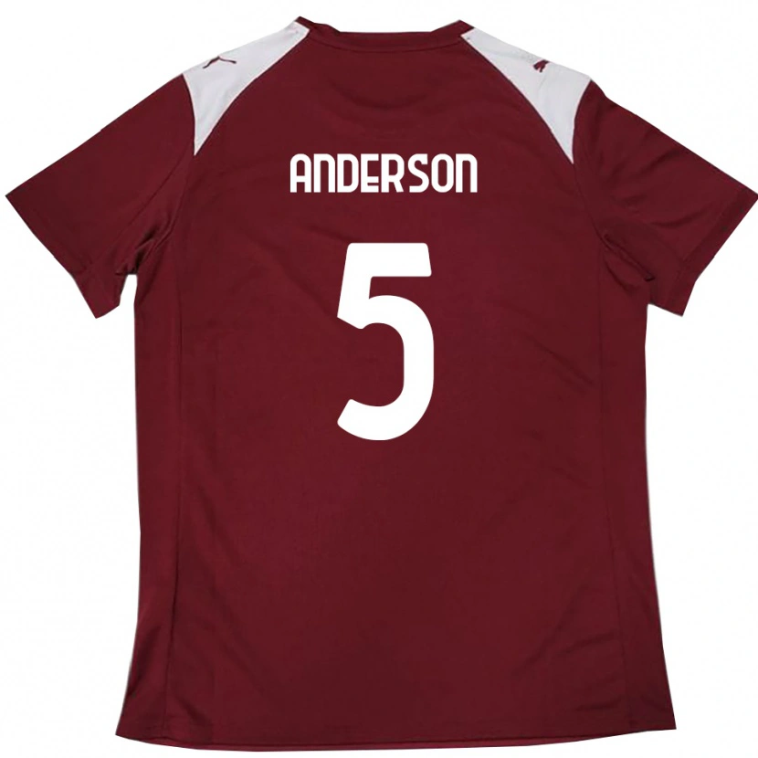 Danxen Criança Camisola Marcus Anderson #5 Borgonha Branco Principal 2025/26 Camisa
