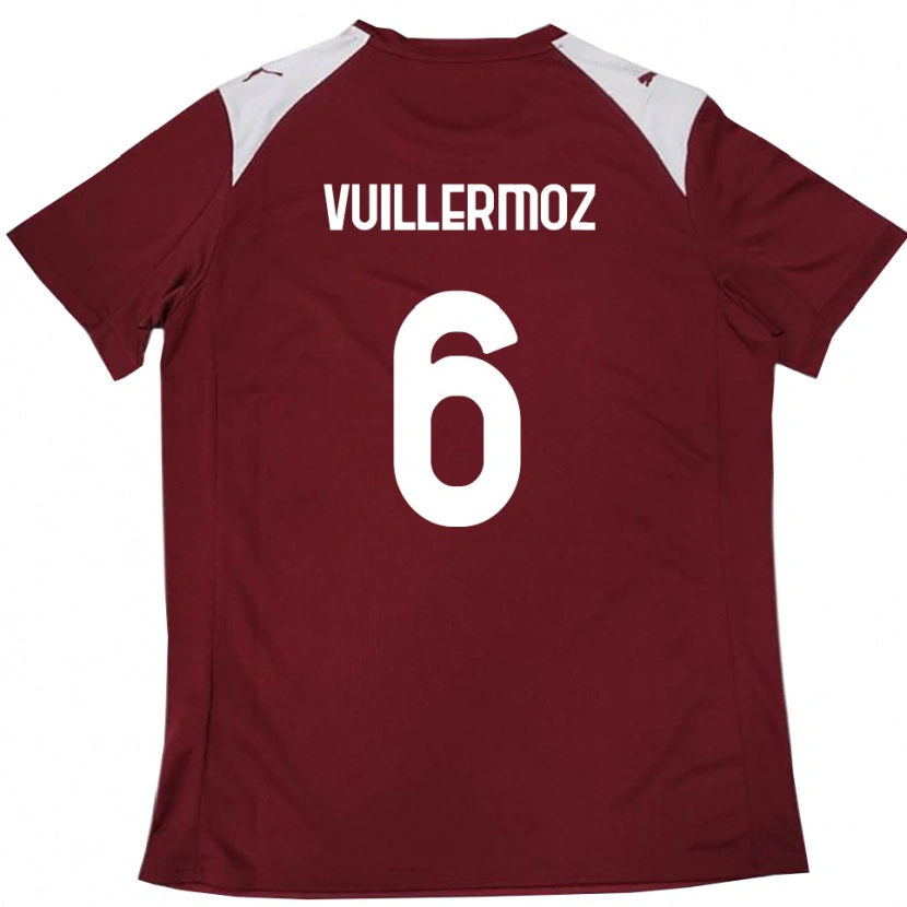 Danxen Criança Camisola Joshua Vuillermoz #6 Borgonha Branco Principal 2025/26 Camisa