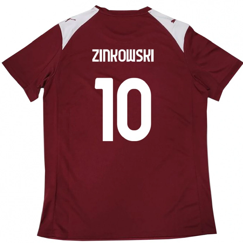 Danxen Criança Camisola Igor Zinkowski #10 Borgonha Branco Principal 2025/26 Camisa