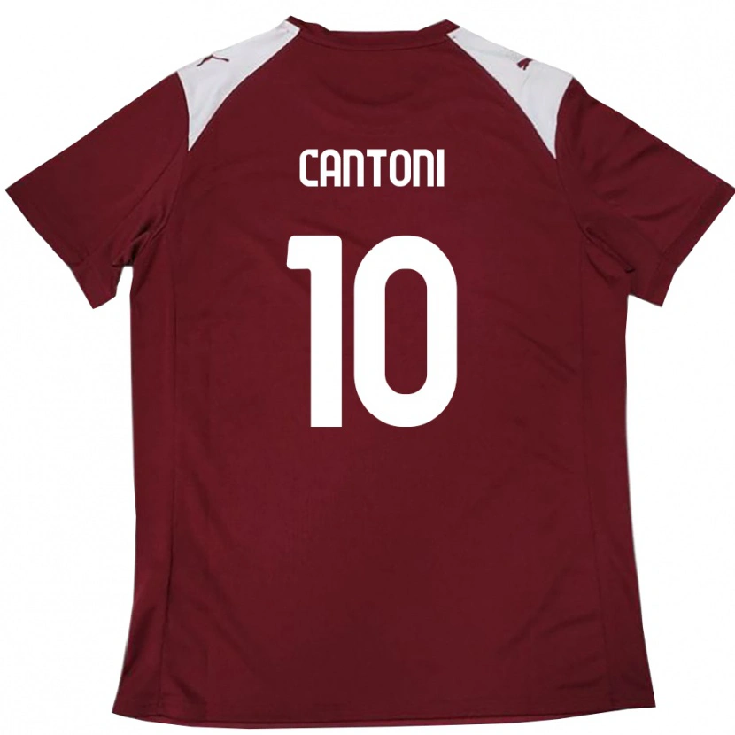 Danxen Criança Camisola Simone Cantoni #10 Borgonha Branco Principal 2025/26 Camisa