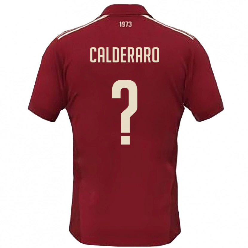 Danxen Criança Camisola Mattia Calderaro #0 Borgonha Branco Principal 2025/26 Camisa