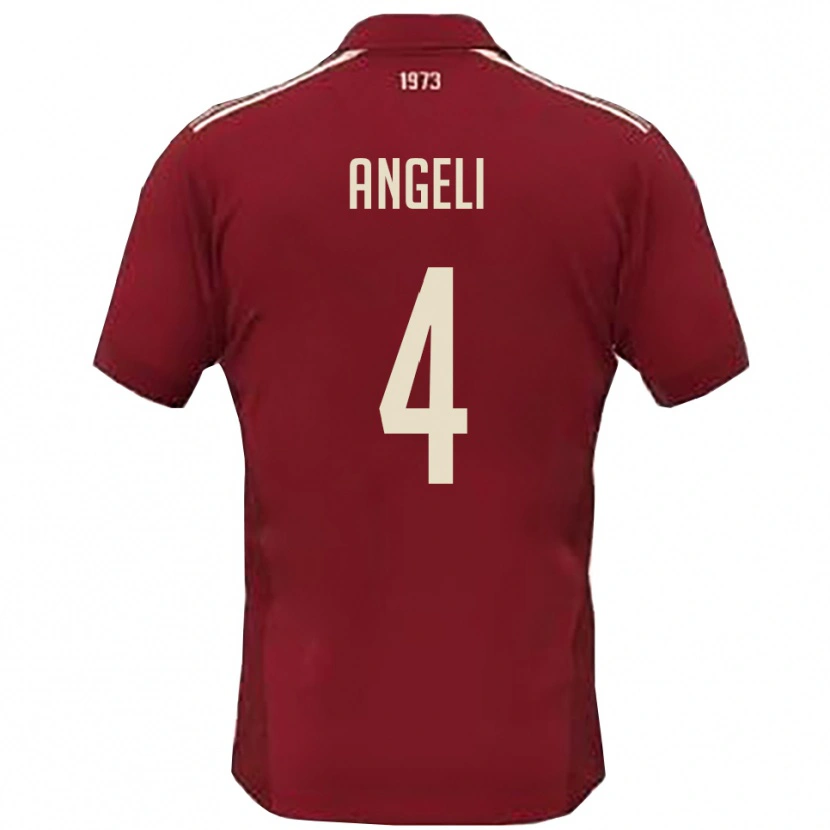 Danxen Criança Camisola Matteo Angeli #4 Borgonha Branco Principal 2025/26 Camisa