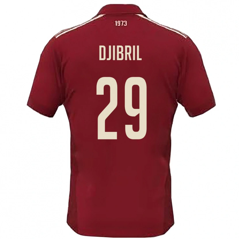 Danxen Criança Camisola Akim Djibril #29 Borgonha Branco Principal 2025/26 Camisa