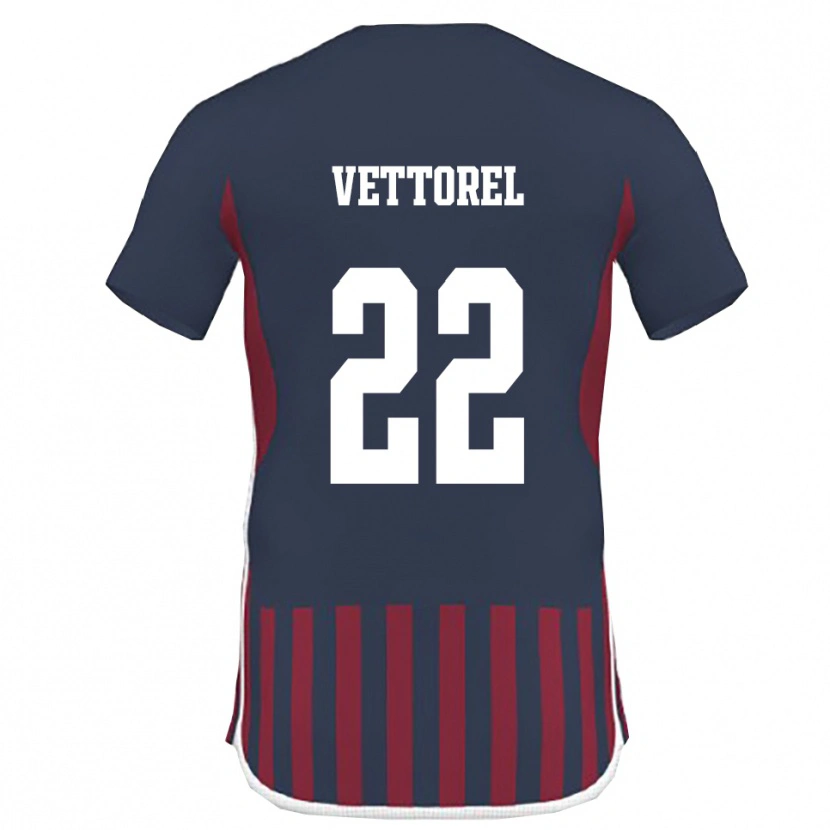 Danxen Criança Camisola Thomas Vettorel #22 Marinho Vermelho Principal 2025/26 Camisa