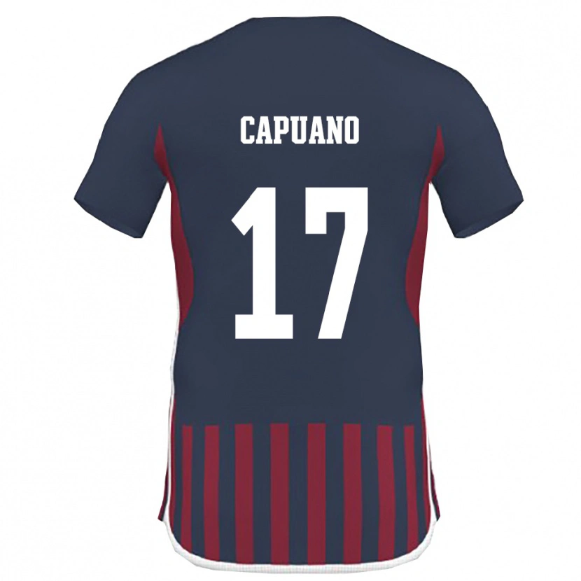Danxen Criança Camisola Fedele Capuano #17 Marinho Vermelho Principal 2025/26 Camisa