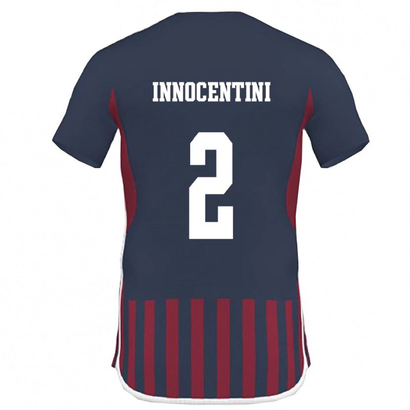 Danxen Criança Camisola Francesco Innocentini #2 Marinho Vermelho Principal 2025/26 Camisa