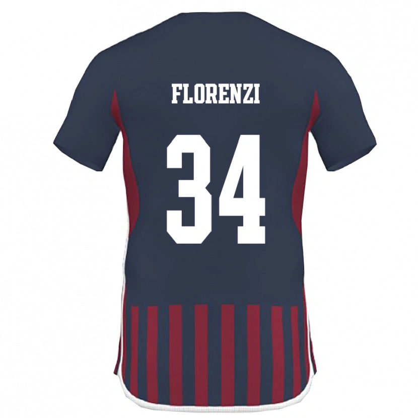 Danxen Criança Camisola Aldo Florenzi #34 Marinho Vermelho Principal 2025/26 Camisa