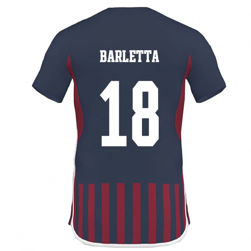 Danxen Criança Camisola Emanuele Barletta #18 Marinho Vermelho Principal 2025/26 Camisa