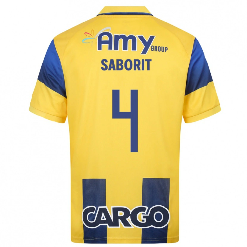 Danxen Criança Camisola Enric Saborit #4 Amarelo Marinho Principal 2025/26 Camisa