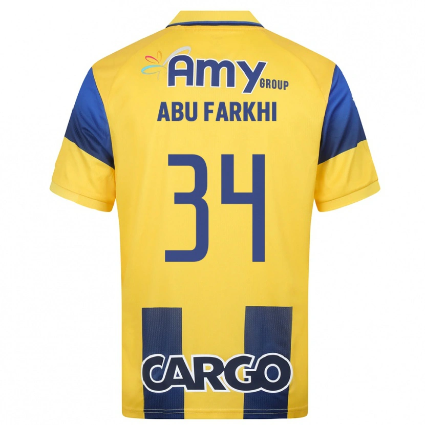 Danxen Criança Camisola Sayed Abu Farkhi #34 Amarelo Marinho Principal 2025/26 Camisa