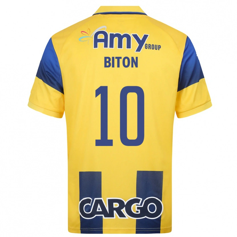 Danxen Criança Camisola Dan Biton #10 Amarelo Marinho Principal 2025/26 Camisa