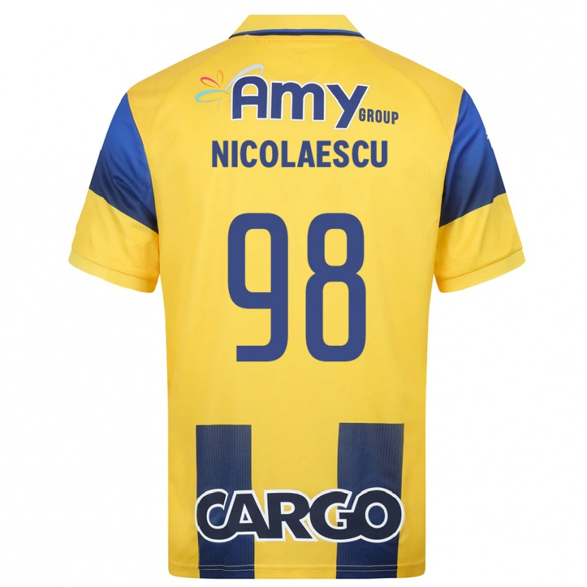 Danxen Criança Camisola Ion Nicolaescu #98 Amarelo Marinho Principal 2025/26 Camisa