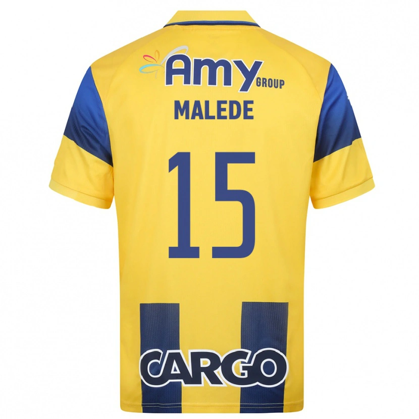 Danxen Criança Camisola Yonas Malede #15 Amarelo Marinho Principal 2025/26 Camisa