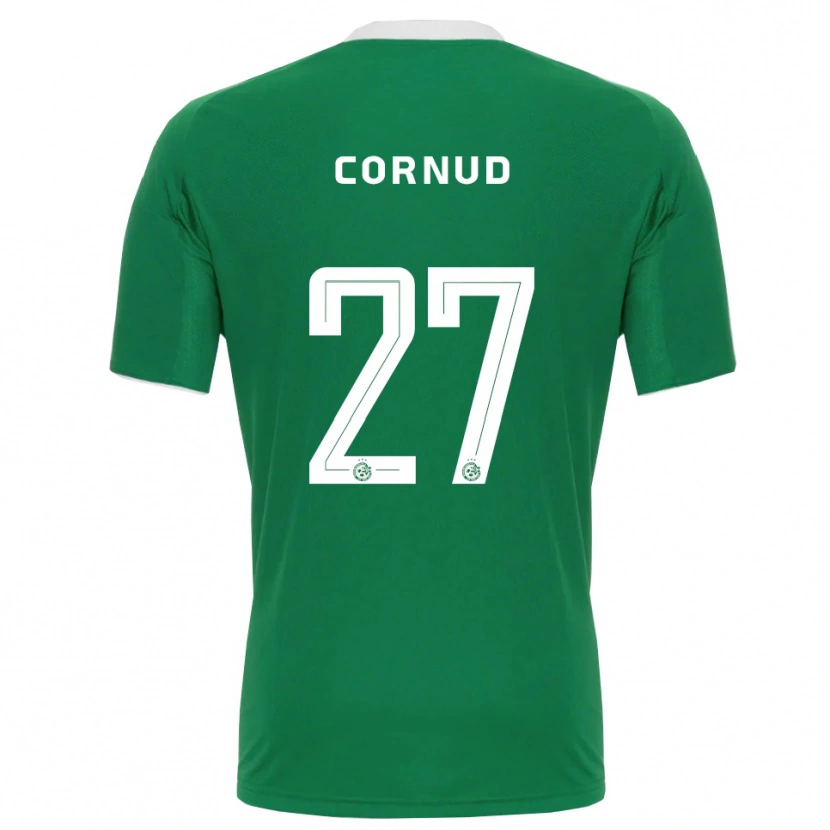 Danxen Criança Camisola Pierre Cornud #27 Verde Branco Principal 2025/26 Camisa