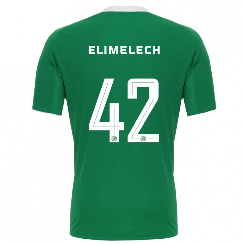 Danxen Criança Camisola Roey Elimelech #42 Verde Branco Principal 2025/26 Camisa